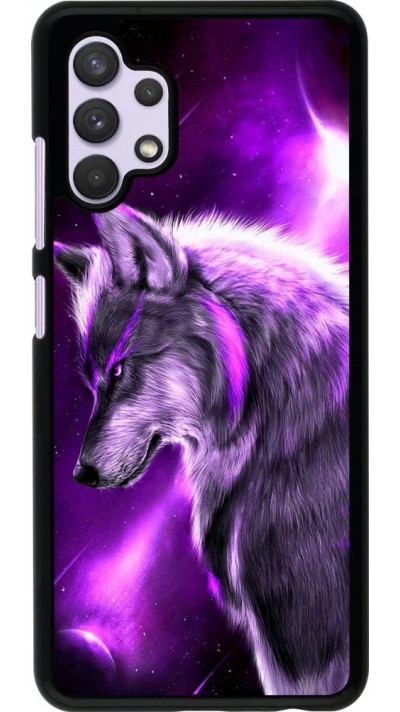 Coque Samsung Galaxy A32 - Purple Sky Wolf