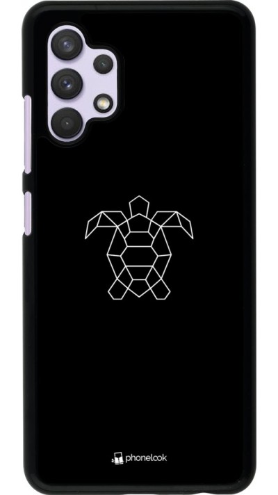 Coque Samsung Galaxy A32 - Turtles lines on black