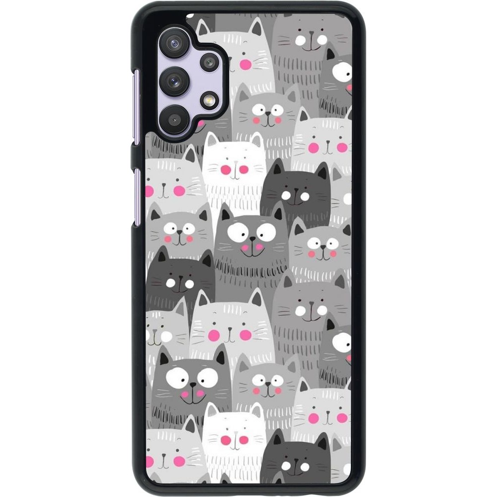 Coque Samsung Galaxy A32 5G - Chats gris troupeau