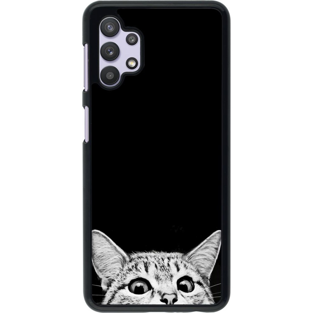 Coque Samsung Galaxy A32 5G - Cat Looking Up Black