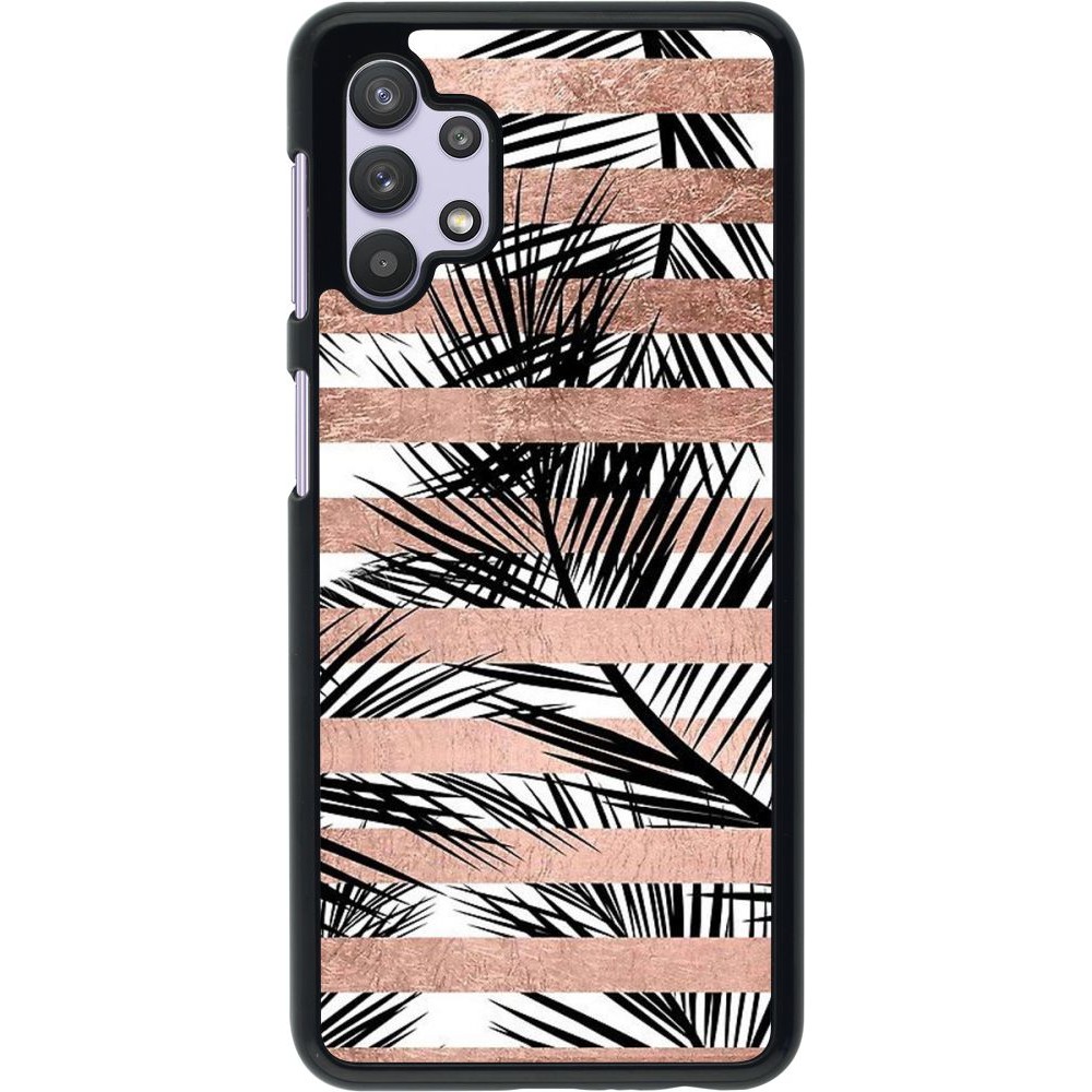 Hülle Samsung Galaxy A32 5G - Palm trees gold stripes