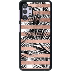 Coque Samsung Galaxy A32 5G - Palm trees gold stripes