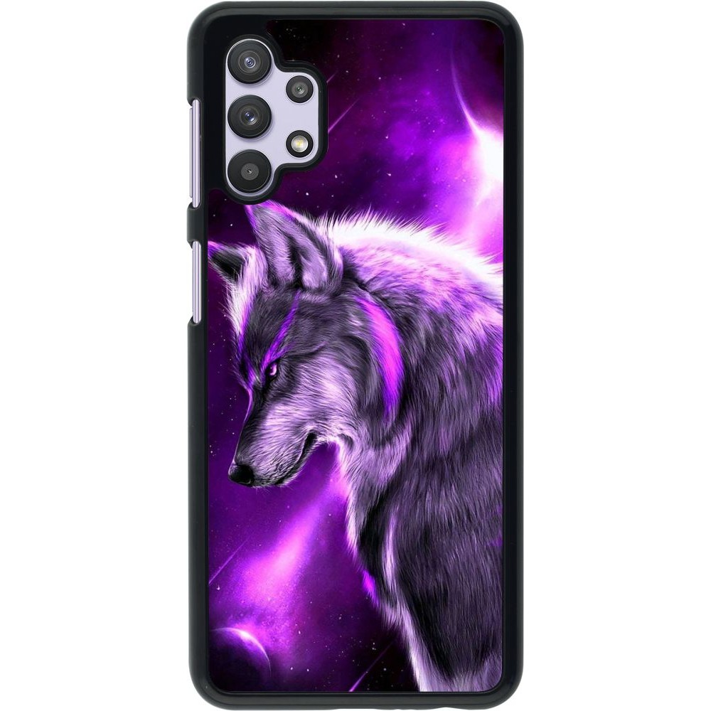 Coque Samsung Galaxy A32 5G - Purple Sky Wolf