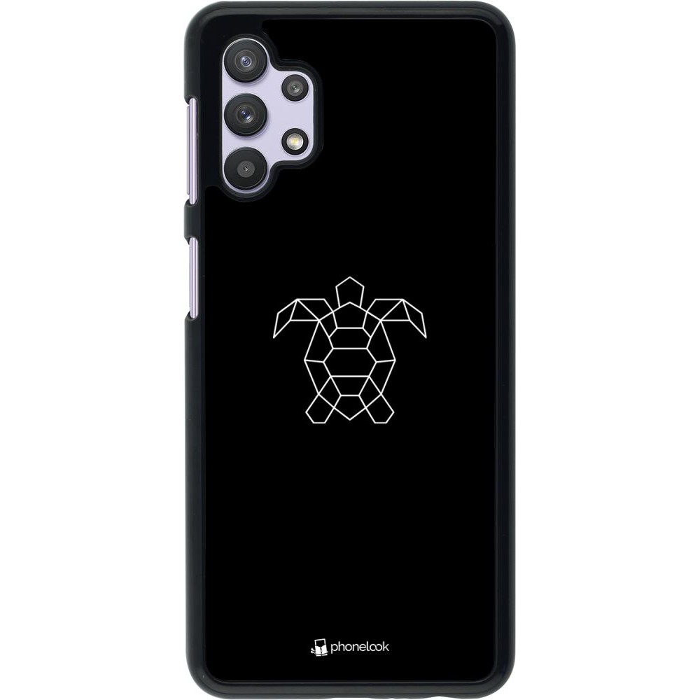 Coque Samsung Galaxy A32 5G - Turtles lines on black