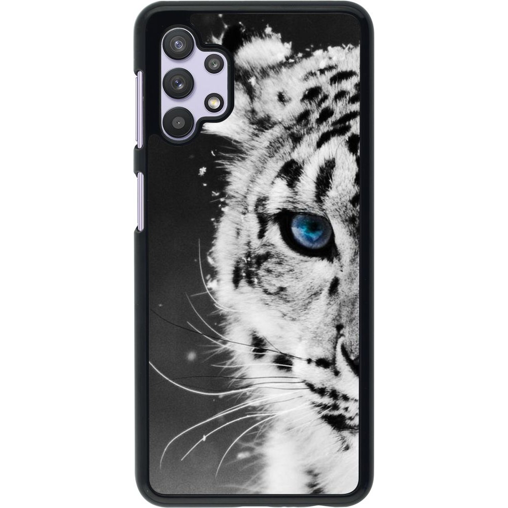 Coque Samsung Galaxy A32 5G - White tiger blue eye