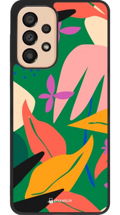 Coque Samsung Galaxy A33 5G - Silicone rigide noir Abstract Jungle