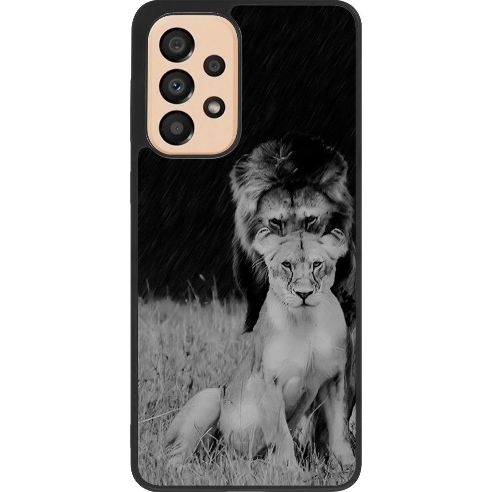 Hülle Samsung Galaxy A33 5G - Silikon schwarz Angry lions