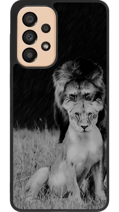 Coque Samsung Galaxy A33 5G - Silicone rigide noir Angry lions