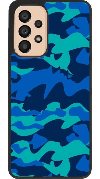 Coque Samsung Galaxy A33 5G - Silicone rigide noir Camo Blue