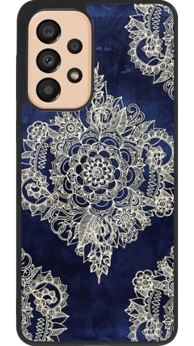 Coque Samsung Galaxy A33 5G - Silicone rigide noir Cream Flower Moroccan