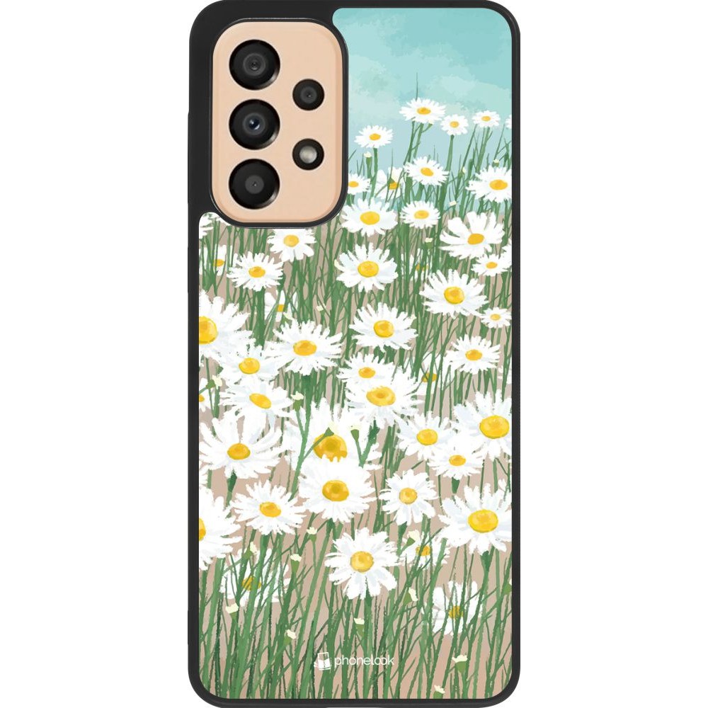 Hülle Samsung Galaxy A33 5G - Silikon schwarz Flower Field Art