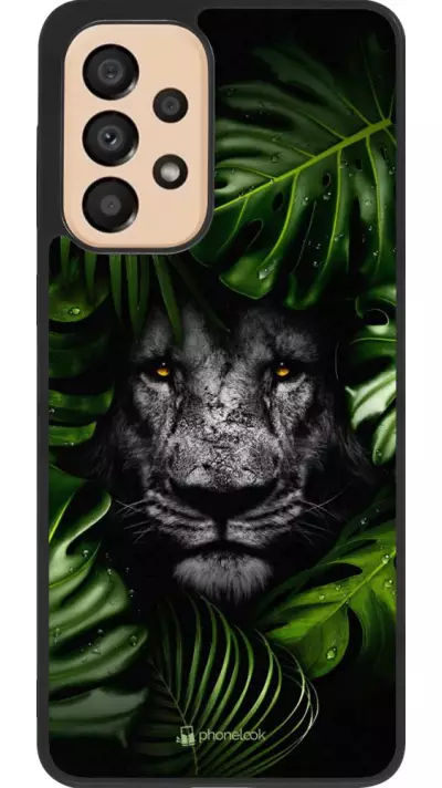 Coque Samsung Galaxy A33 5G - Silicone rigide noir Forest Lion