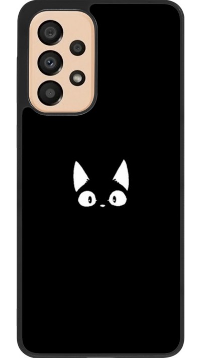 Coque Samsung Galaxy A33 5G - Silicone rigide noir Funny cat on black