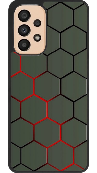 Hülle Samsung Galaxy A33 5G - Silikon schwarz Geometric Line red