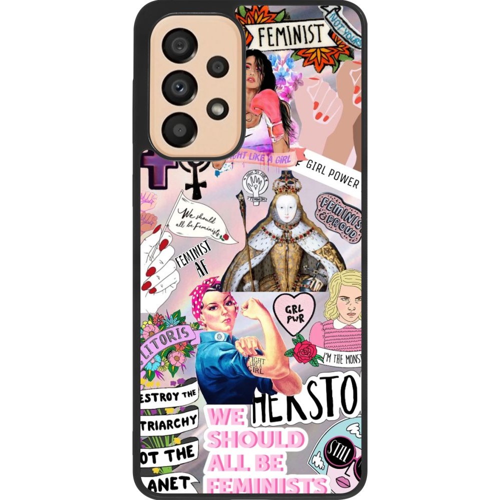 Coque Samsung Galaxy A33 5G - Silicone rigide noir Girl Power Collage