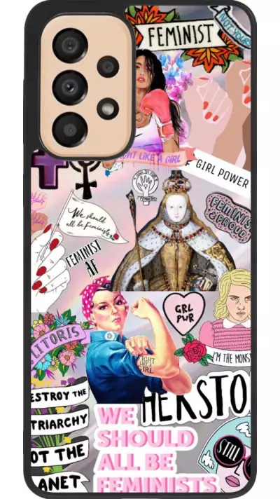 Coque Samsung Galaxy A33 5G - Silicone rigide noir Girl Power Collage