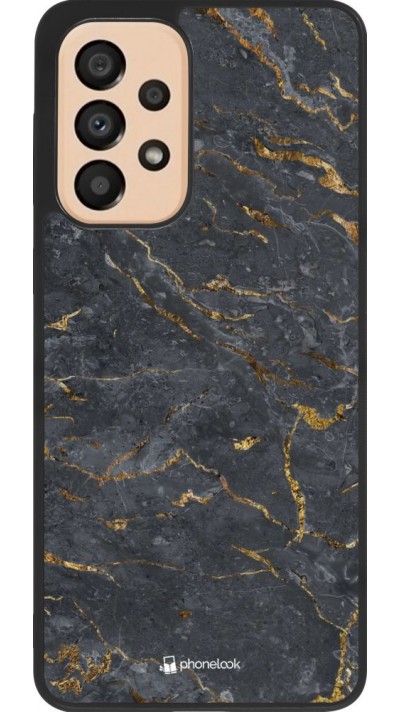 Coque Samsung Galaxy A33 5G - Silicone rigide noir Grey Gold Marble