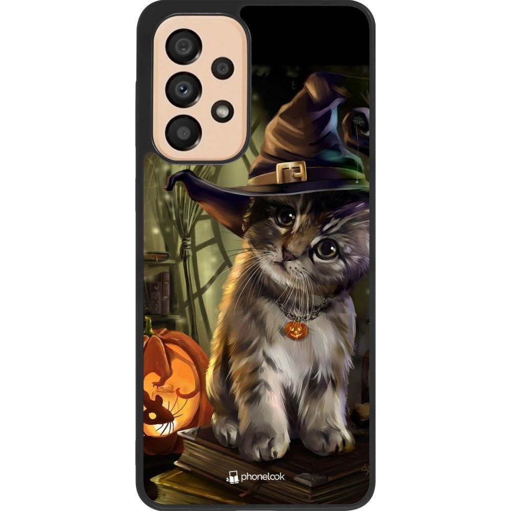 Coque Samsung Galaxy A33 5G - Silicone rigide noir Halloween 21 Witch cat