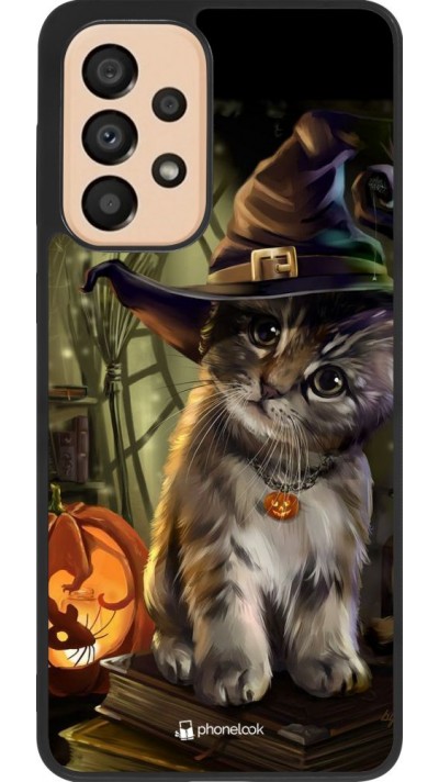Coque Samsung Galaxy A33 5G - Silicone rigide noir Halloween 21 Witch cat