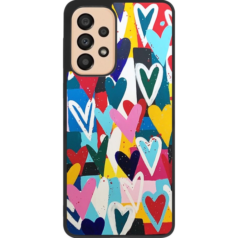 Hülle Samsung Galaxy A33 5G - Silikon schwarz Joyful Hearts