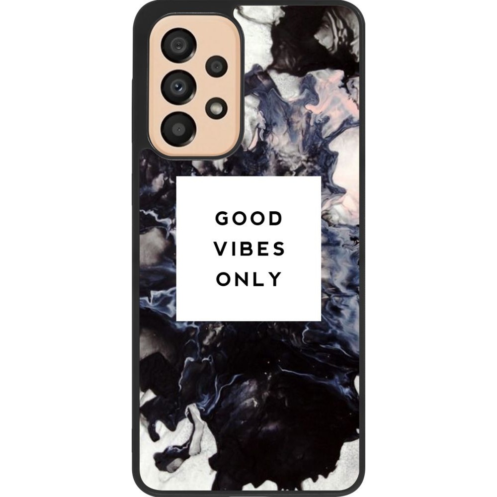 Coque Samsung Galaxy A33 5G - Silicone rigide noir Marble Good Vibes Only