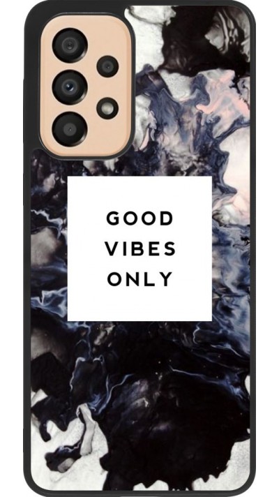 Coque Samsung Galaxy A33 5G - Silicone rigide noir Marble Good Vibes Only