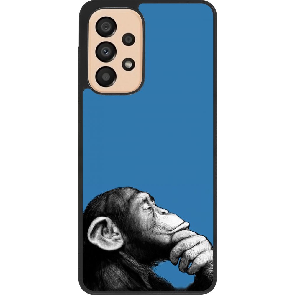 Coque Samsung Galaxy A33 5G - Silicone rigide noir Monkey Pop Art