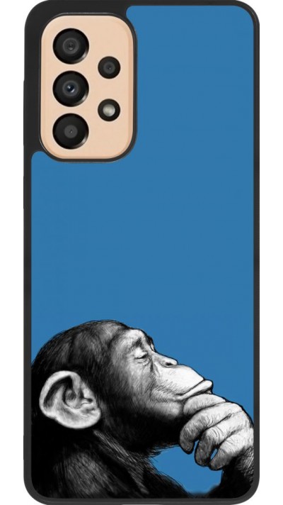 Coque Samsung Galaxy A33 5G - Silicone rigide noir Monkey Pop Art
