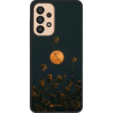 Coque Samsung Galaxy A33 5G - Silicone rigide noir Moon Flowers