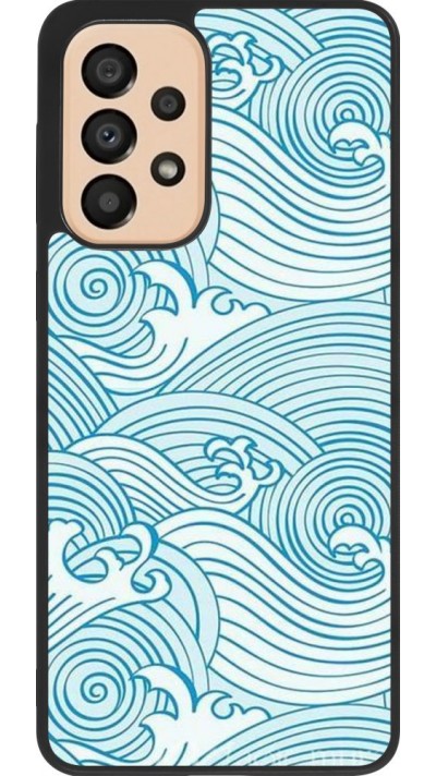 Coque Samsung Galaxy A33 5G - Silicone rigide noir Ocean Waves