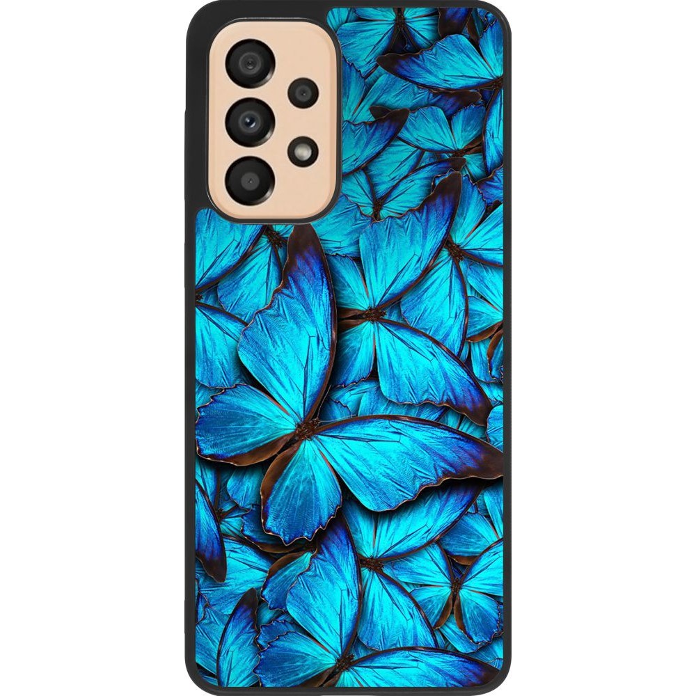 Hülle Samsung Galaxy A33 5G - Silikon schwarz Papillon bleu