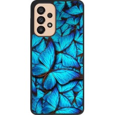 Coque Samsung Galaxy A33 5G - Silicone rigide noir Papillon bleu