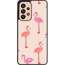 Coque Samsung Galaxy A33 5G - Silicone rigide noir Pink Flamingos Pattern