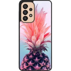 Coque Samsung Galaxy A33 5G - Silicone rigide noir Purple Pink Pineapple