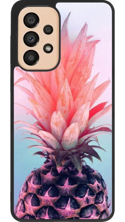 Coque Samsung Galaxy A33 5G - Silicone rigide noir Purple Pink Pineapple