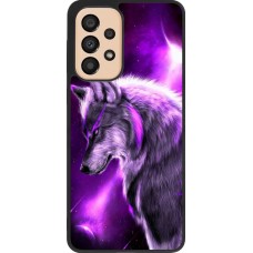 Coque Samsung Galaxy A33 5G - Silicone rigide noir Purple Sky Wolf