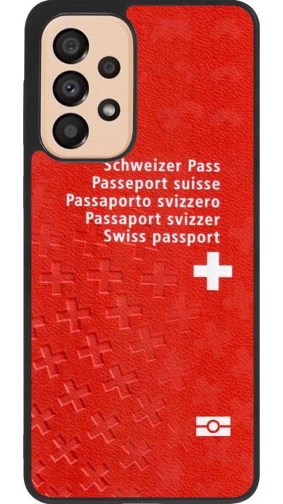 Coque Samsung Galaxy A33 5G - Silicone rigide noir Swiss Passport