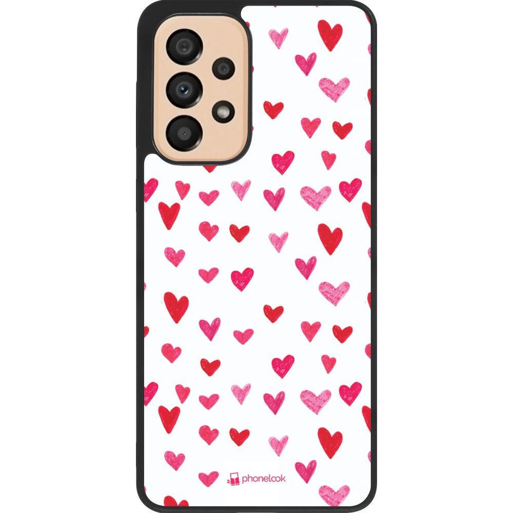 Hülle Samsung Galaxy A33 5G - Silikon schwarz Valentine 2022 Many pink hearts
