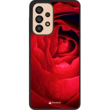 Coque Samsung Galaxy A33 5G - Silicone rigide noir Valentine 2022 Rose