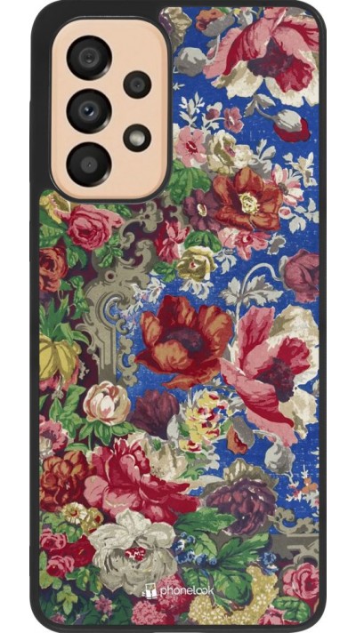 Hülle Samsung Galaxy A33 5G - Silikon schwarz Vintage Art Flowers