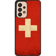 Hülle Samsung Galaxy A33 5G - Silikon schwarz Vintage Flag SWISS