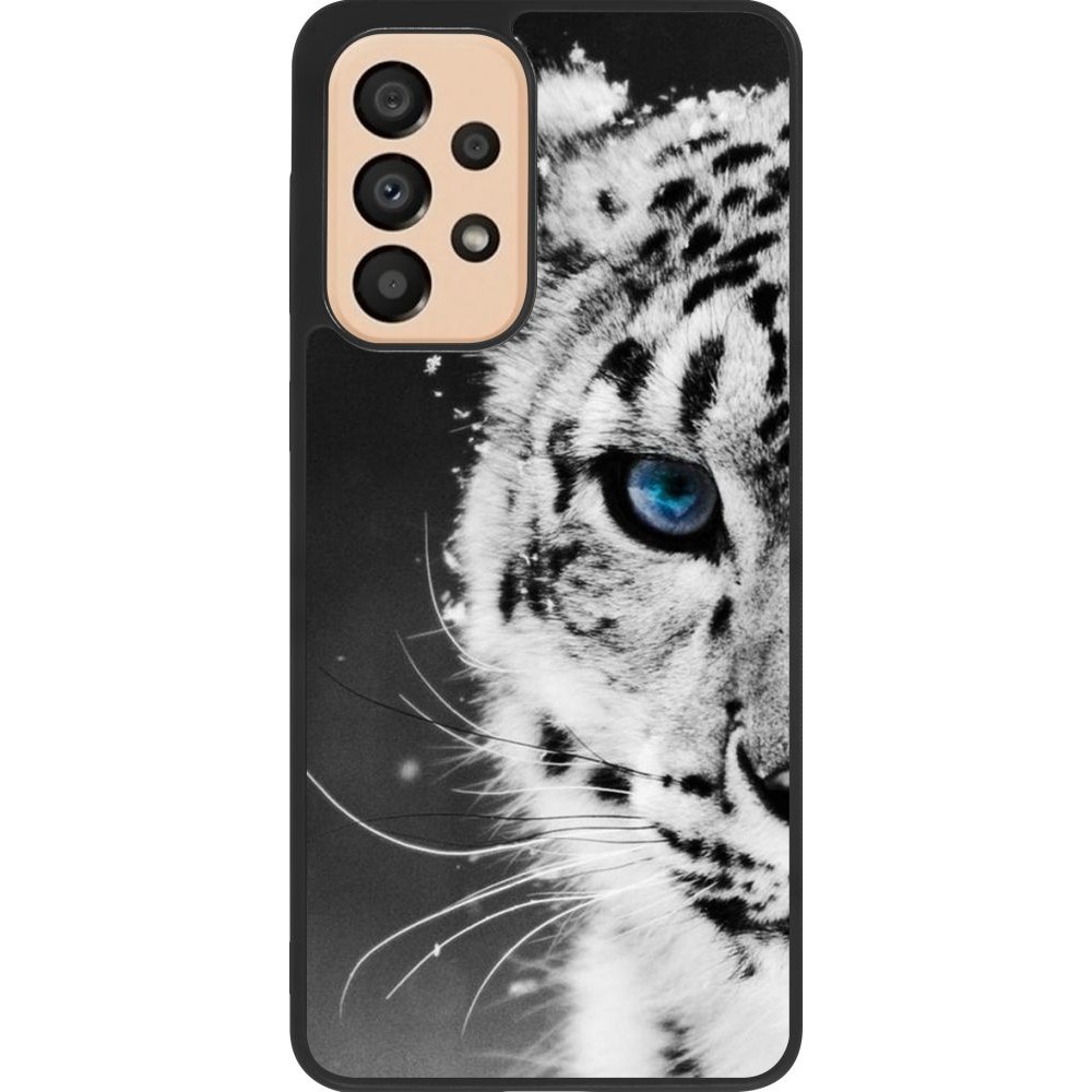 Coque Samsung Galaxy A33 5G - Silicone rigide noir White tiger blue eye