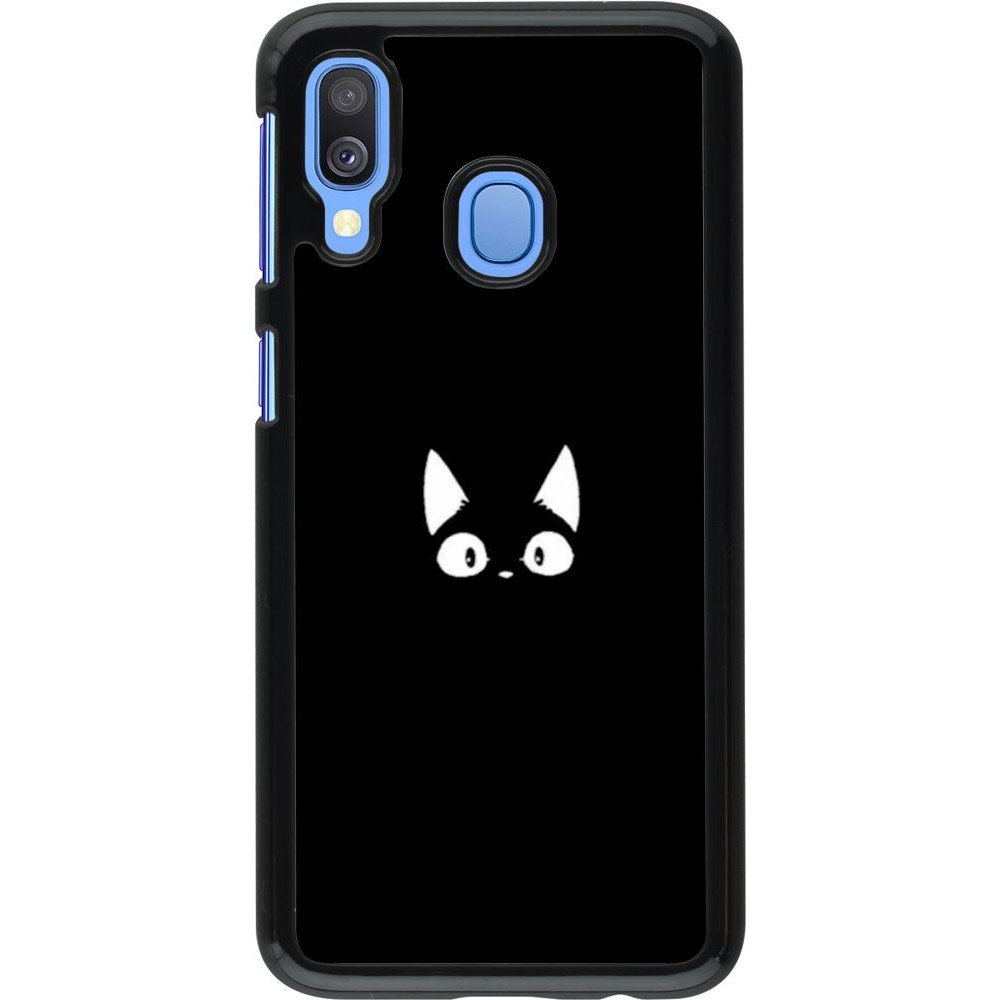 Coque Samsung Galaxy A40 - Funny cat on black