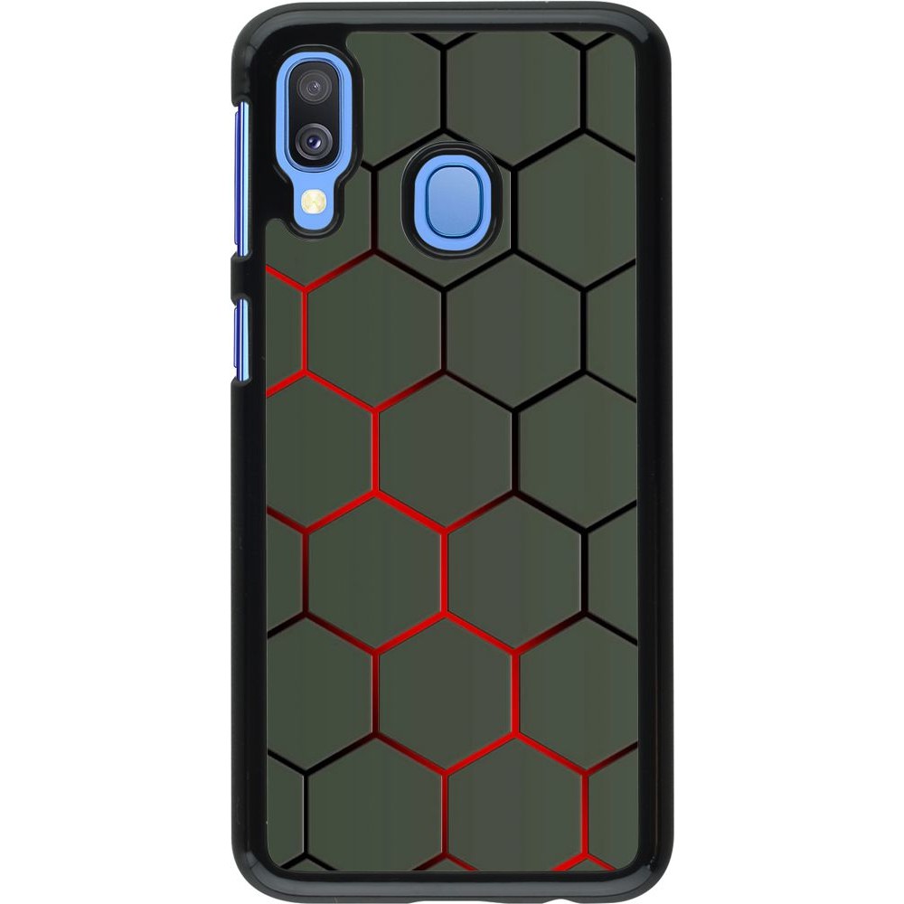 Coque Samsung Galaxy A40 - Geometric Line red