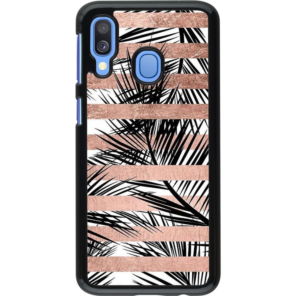 Hülle Samsung Galaxy A40 - Palm trees gold stripes