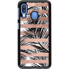 Coque Samsung Galaxy A40 - Palm trees gold stripes