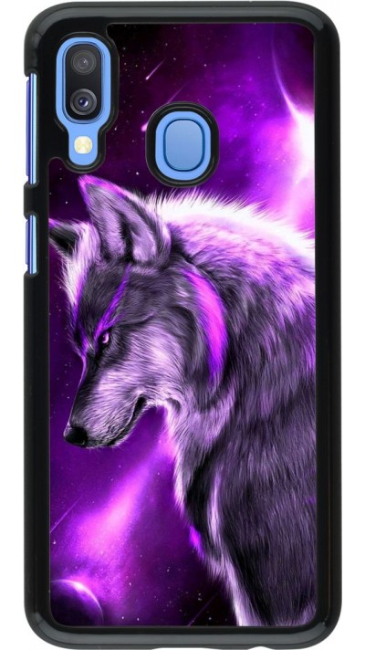 Coque Samsung Galaxy A40 - Purple Sky Wolf