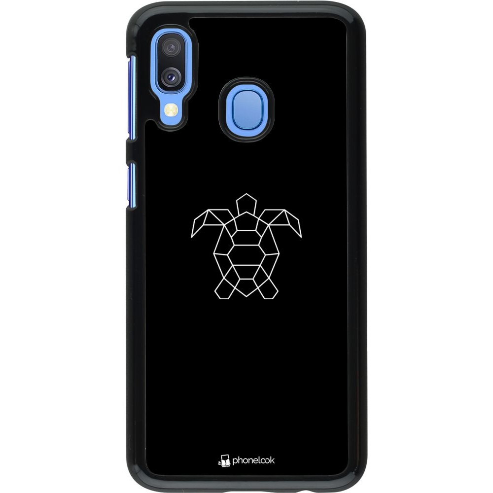 Coque Samsung Galaxy A40 - Turtles lines on black