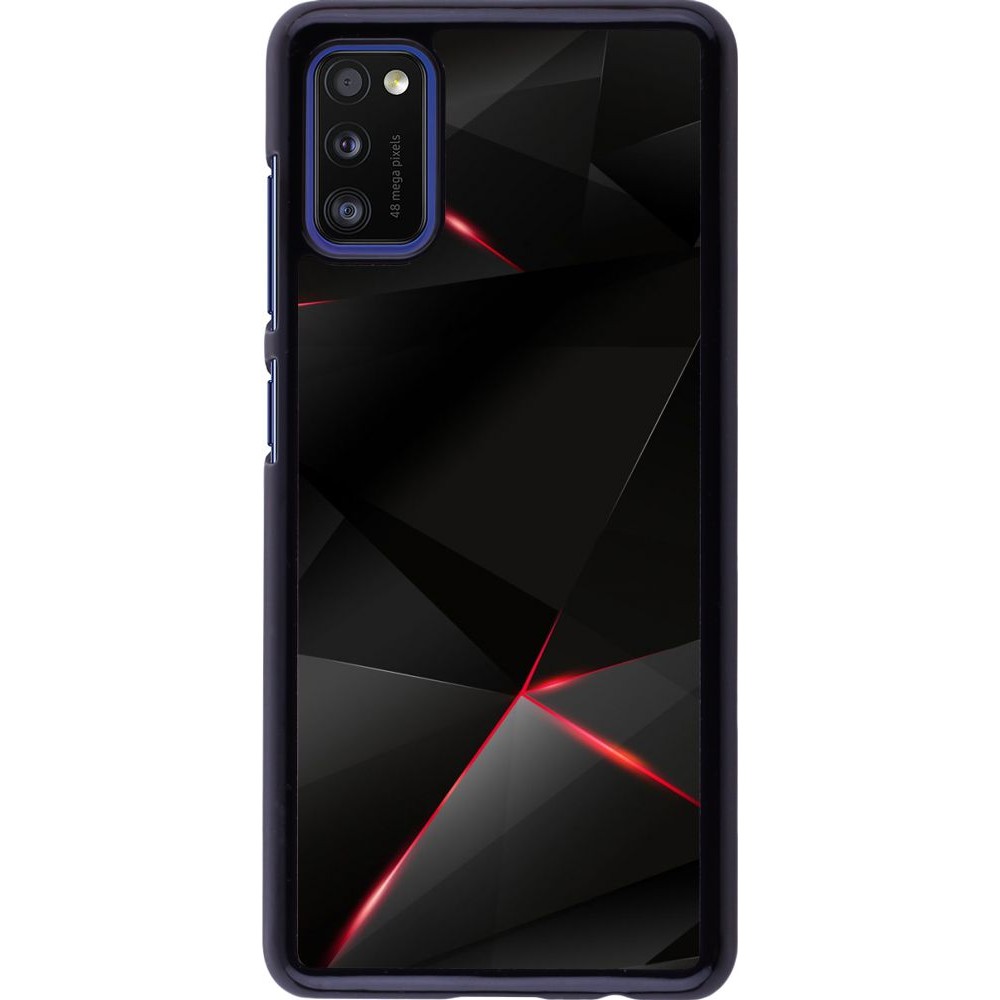 Coque Samsung Galaxy A41 - Black Red Lines