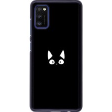 Coque Samsung Galaxy A41 - Funny cat on black